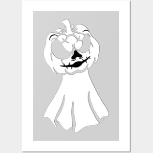 Carved Pumpkin Ghost Posters and Art